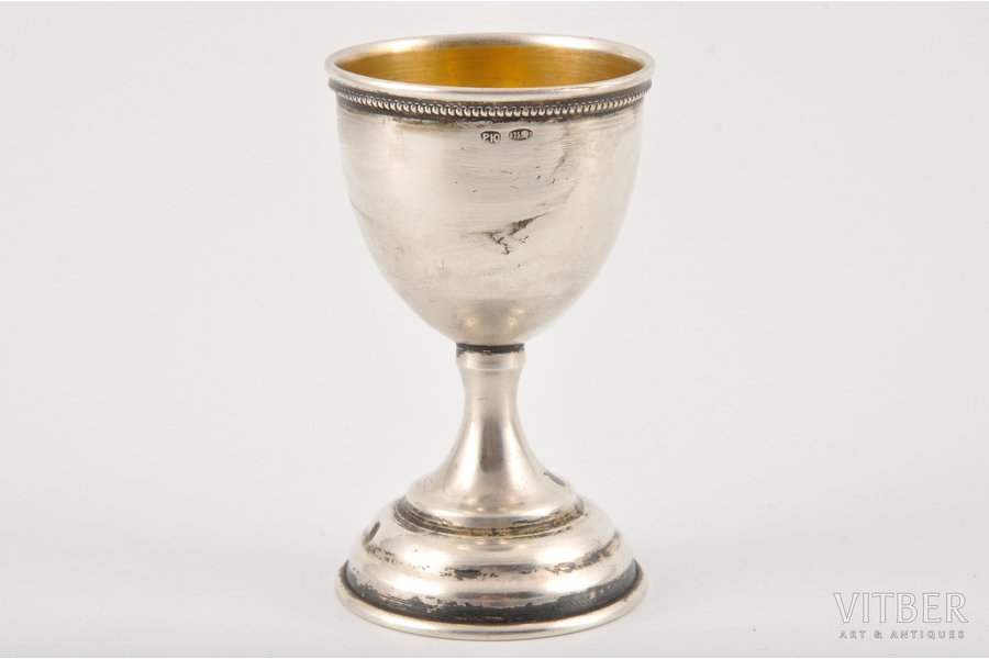 egg holder, silver, 875 standard, 29.5 g, the 40-50ies of 20 cent., Riga, USSR, height 7 cm