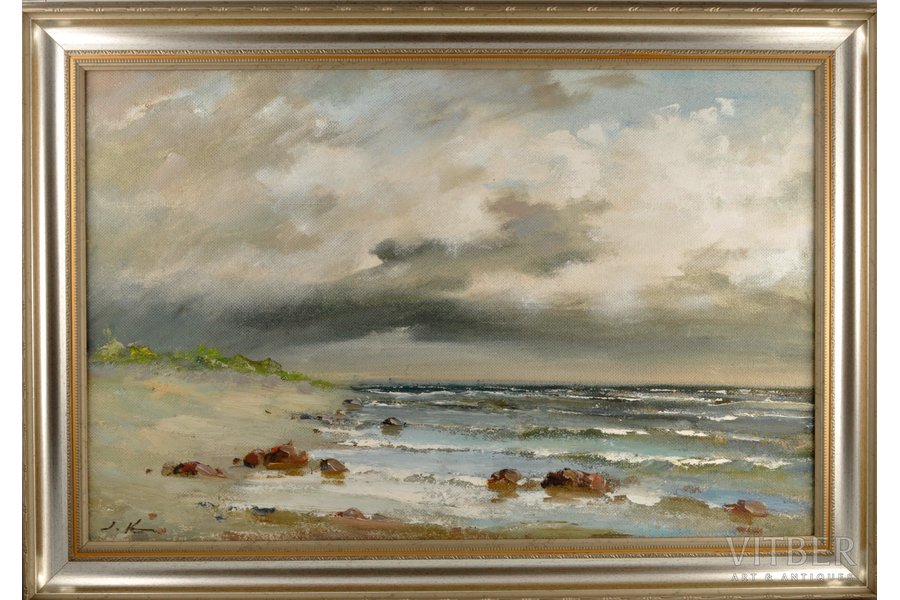 Kreics Staņislavs (1909-1992), Jūras ainava, kartons, eļļa, 44.5 х 59.5 cm