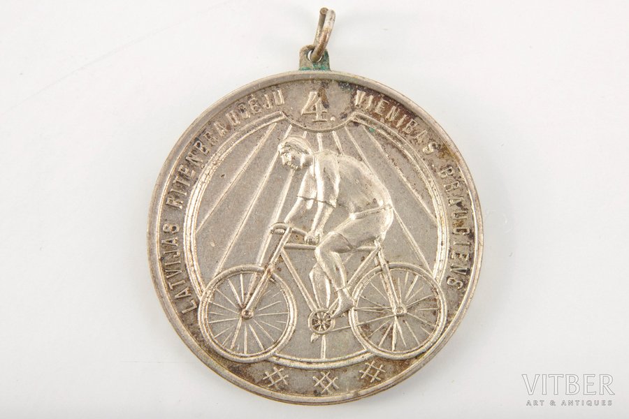 medal, The 4th universal Latvian cycling race, Latvia, 1939, 35 mm