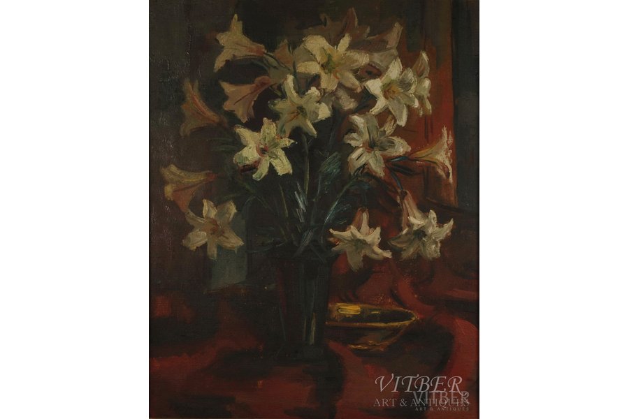 Springis Jekabs Arturs (1907 - 2004), Lilies, canvas, oil, 80 x 65 cm