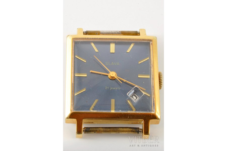 rokas pulkstenis, "Slava", "No civilās aviācijas ministra", PSRS, 20gs. 60-70tie gadi, metāls, zeltījums