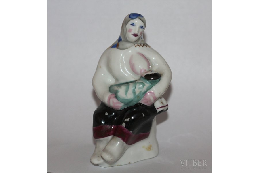 figurine, "Wet nurse", porcelain, USSR, LFZ - Lomonosov porcelain factory, molder - N.M.Miklashevskaya, the 20ties of 20th cent., 16 cm