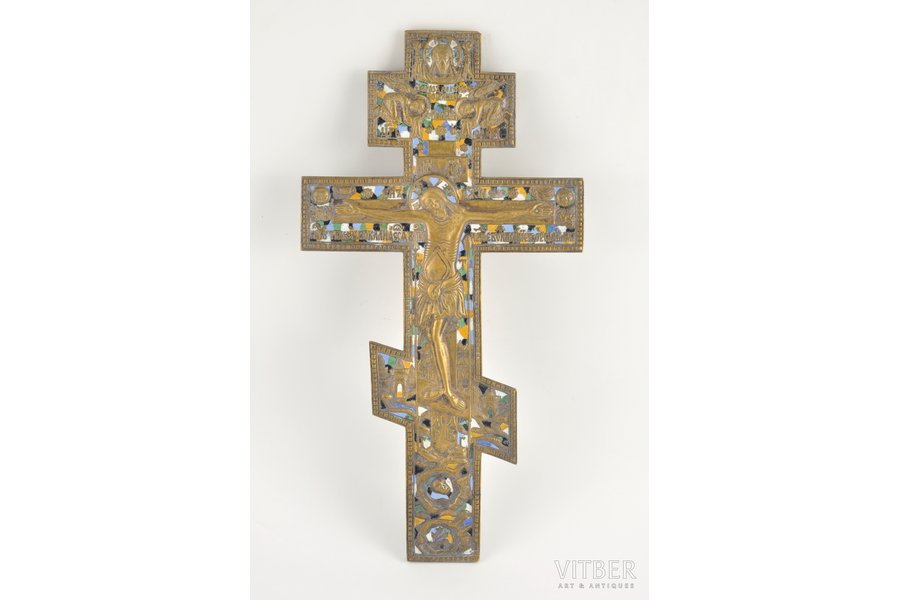 Crucifix, bronze, 6-color enamel, Russia, 36x19 cm, 1040 g.