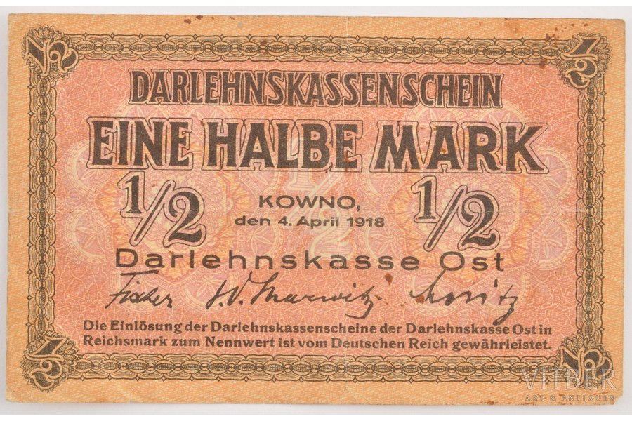 1/2 mark, 1918, Lithuania