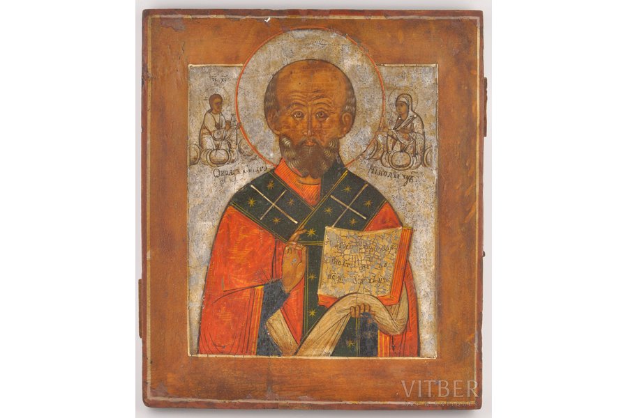 Nikolajs-Brīnumdarītājs, dēlis, gleznojums, Krievijas impērija, 31x26 cm