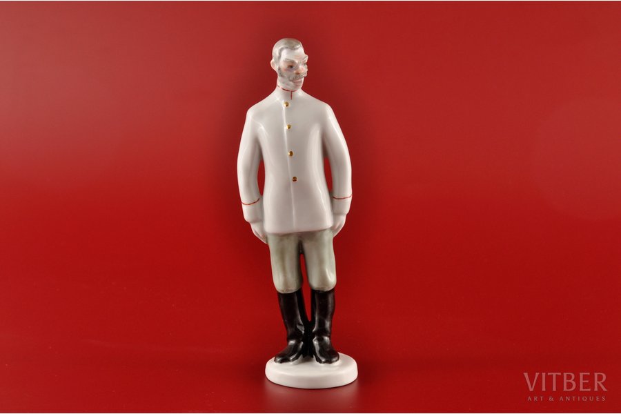 figurine, Corporal Prishibeyev, porcelain, USSR, LFZ - Lomonosov porcelain factory, molder - B.Y. Vorobyev, the 60ies of 20th cent., 17 cm, highest rate