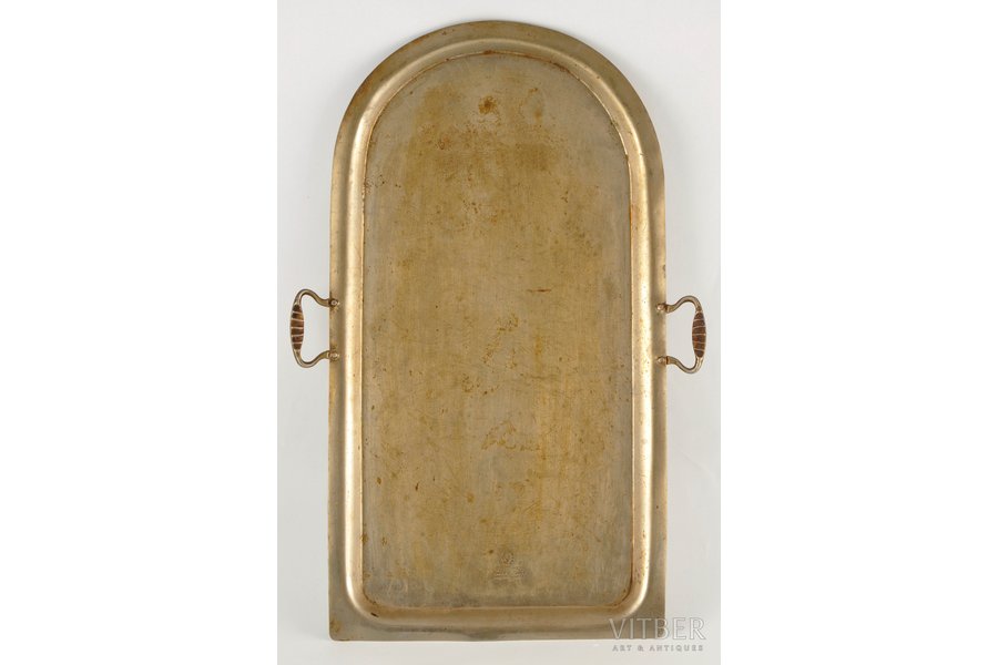 tray, Alixey Glebov, brass, Russia, the 2nd half of the 19th cent., weight 860 g, 47.5 x 33 cm