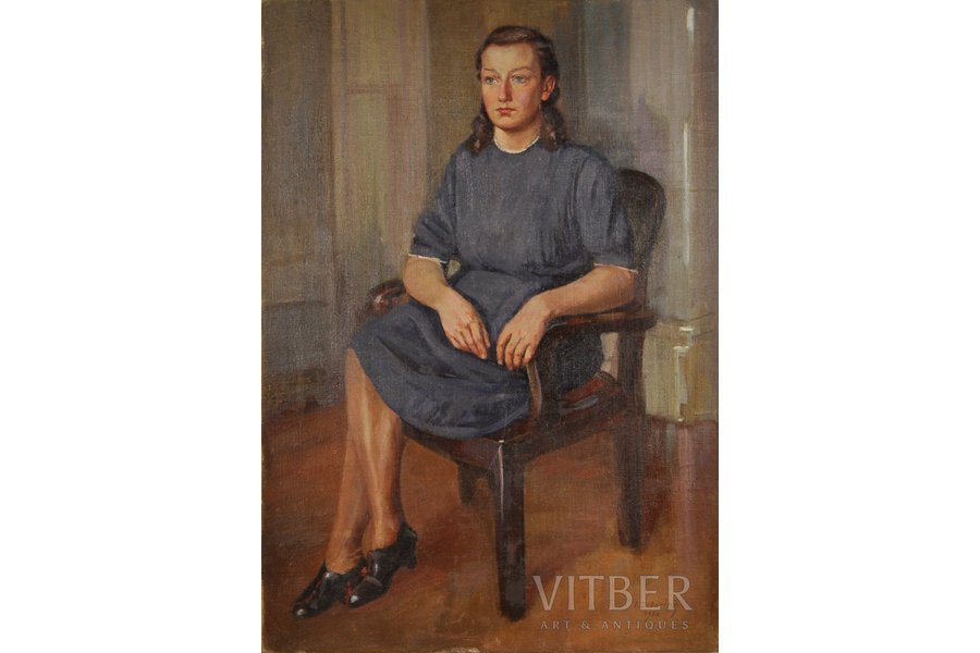 Zeberiņš Indriķis (1882 - 1969), Sieviete, 1950 g., audekls, eļļa, 91 x 64 cm