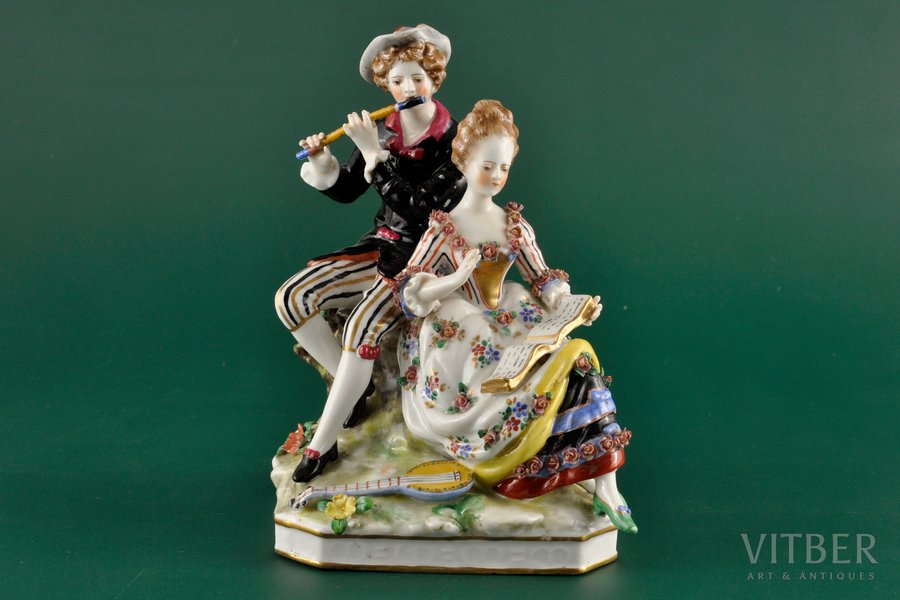 statuete, Mūziķi, porcelāns, Austrija, Vienna, 19. gs. 2. puse, 18 cm