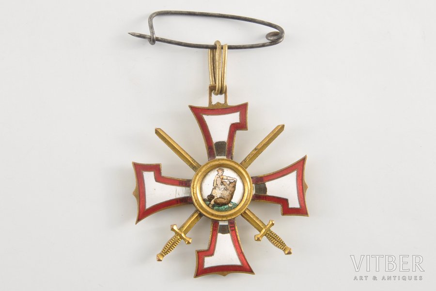 орден, Орден Лачплесиса 3 степени №1139, Латвия, 20е-30е годы 20го века, 39х39 мм