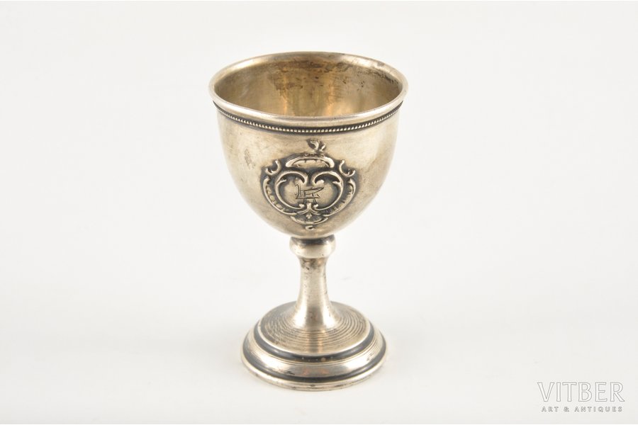 egg holder, silver, 875 standard, 21 g, 6.5 cm, the 20ties of 20th cent., Latvia