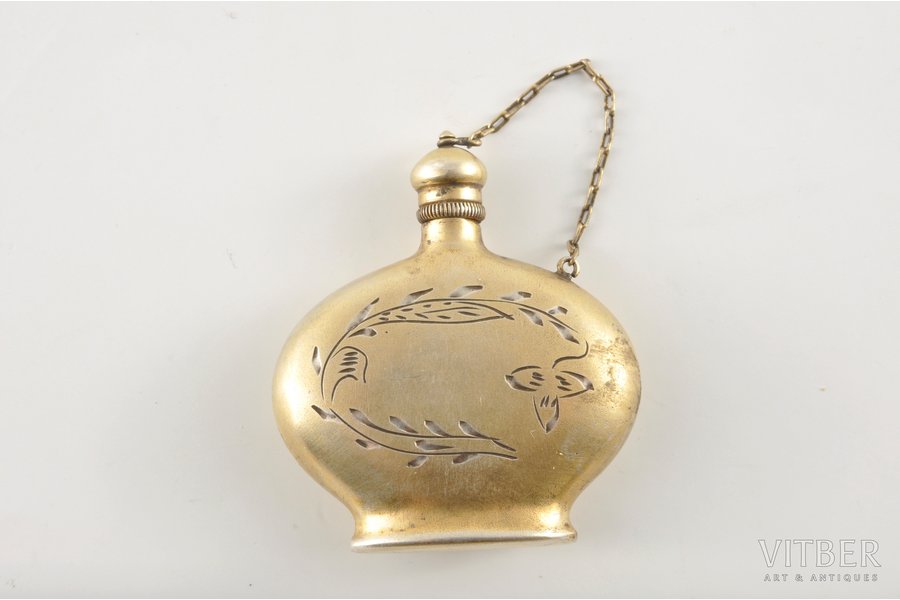flacon, silver, bottle of perfume, 875 standard, 18 g, 5x4 cm, 1958, Kharkov, USSR