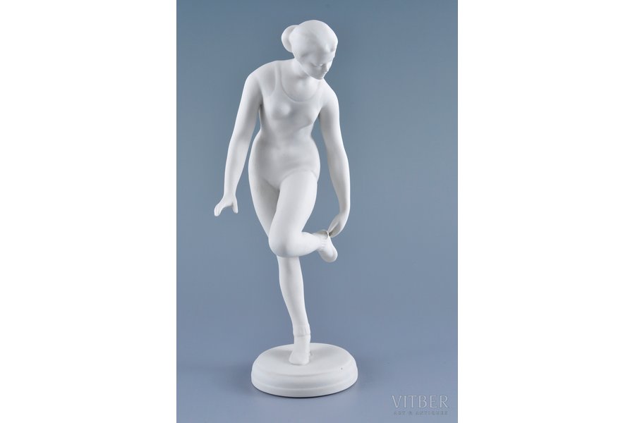 figurine, A Gymnast, bisque, Riga (Latvia), USSR, Riga porcelain factory, the 60-70ies of 20th cent., 26 cm