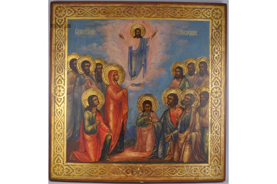 Augšāmcelšanās, dēlis, gleznojums, Krievijas impērija, 19. gs., 56x55 cm
