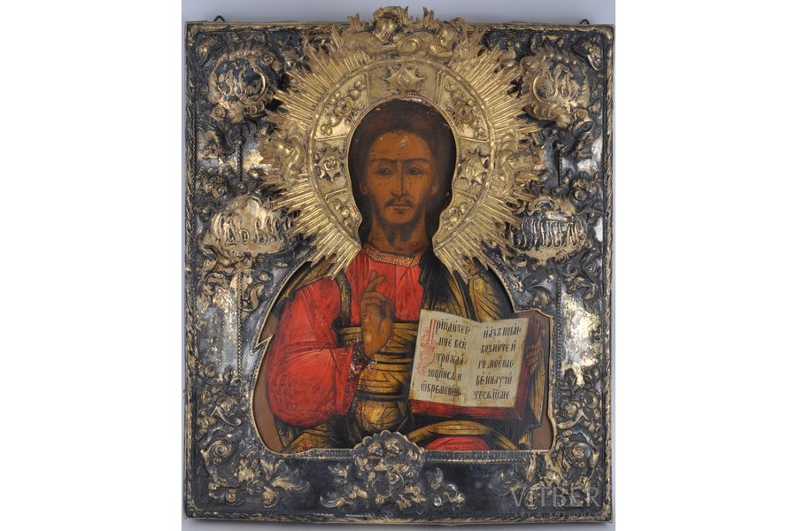 The Almighty Saviour, board, silver, painting, Russia, 1787, 36x31 cm