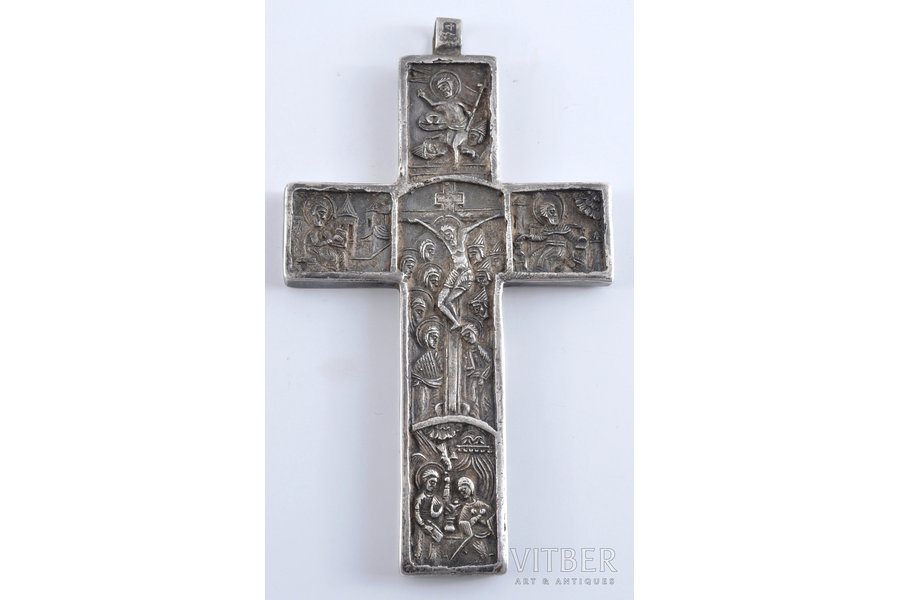 Crucifix, silver, 84 standard, Russia, the 1st half of the 19th cent., 11x6 cm, 69.85 g.