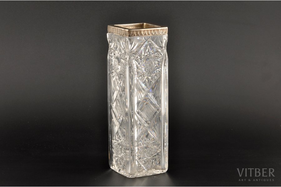 a vase, silver, 875 standard, 21x6.5 cm, the 20ties of 20th cent., Latvia