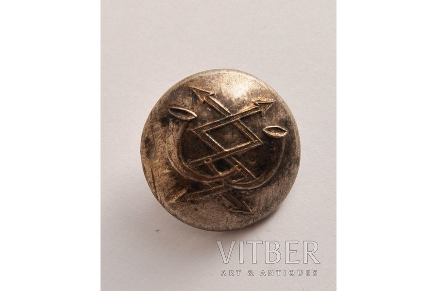 button, Buch, Military mail, St.Peterburg, Russia, beginning of 20th cent., 22x22 mm