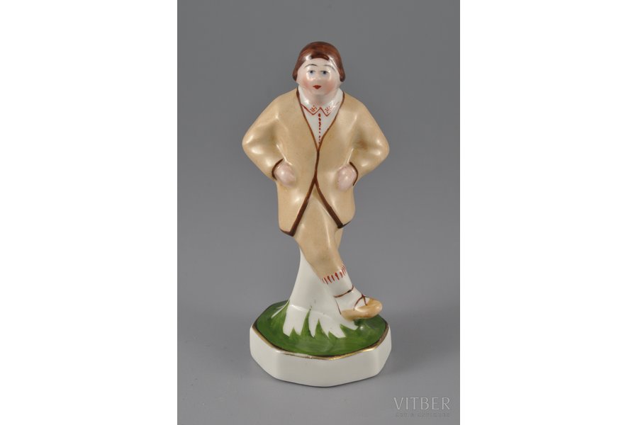 figurine, A Folk Boy, porcelain, Riga (Latvia), M.S. Kuznetsov manufactory, the 30ties of 20th cent., 10.5 cm