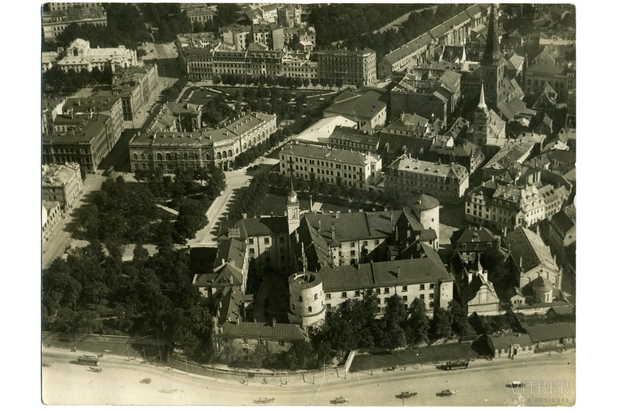 фотография, Азросъёмка города Риги. Замок, начало 20го века, 24x18 см