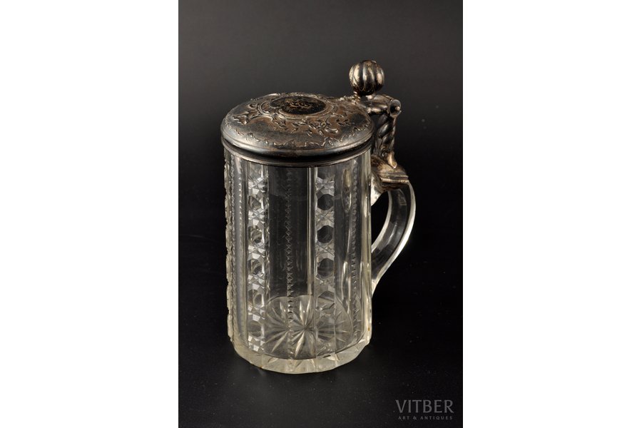 beer mug, silver, 84 ПТ standard, 17 cm, the beginning of the 20th cent., Russia