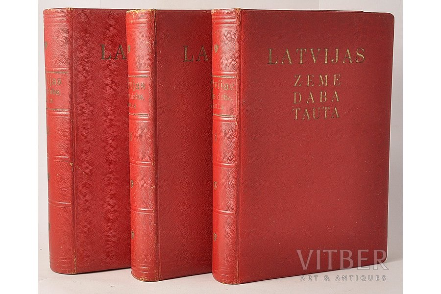 N.Malta, "Latvijas zeme,daba un tauta", edited by P.Galenieks, 1936, Valtera un Rapas A/S apgāds, Riga, 532+640+680 pages, collection of stories in 3 volumes