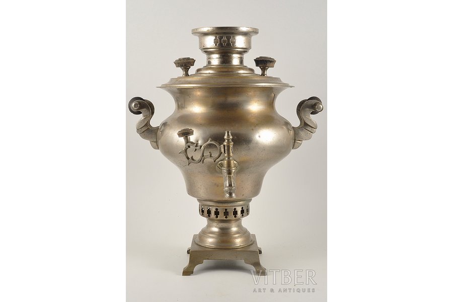 samovar, Vasily Gudkov, the border of the 19th and the 20th centuries, 38 cm, weight 3690 g