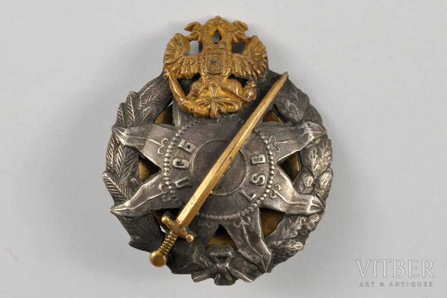 знак, Латышский стрелковый батальон, Латвия, 20е-30е годы 20го века, 44х37 мм, реставрация