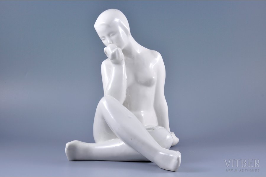 figurine, Lunch, porcelain, Riga (Latvia), USSR, sculpture's work, molder - Rimma Pancehovskaya, the 50ies of 20th cent., 25 cm