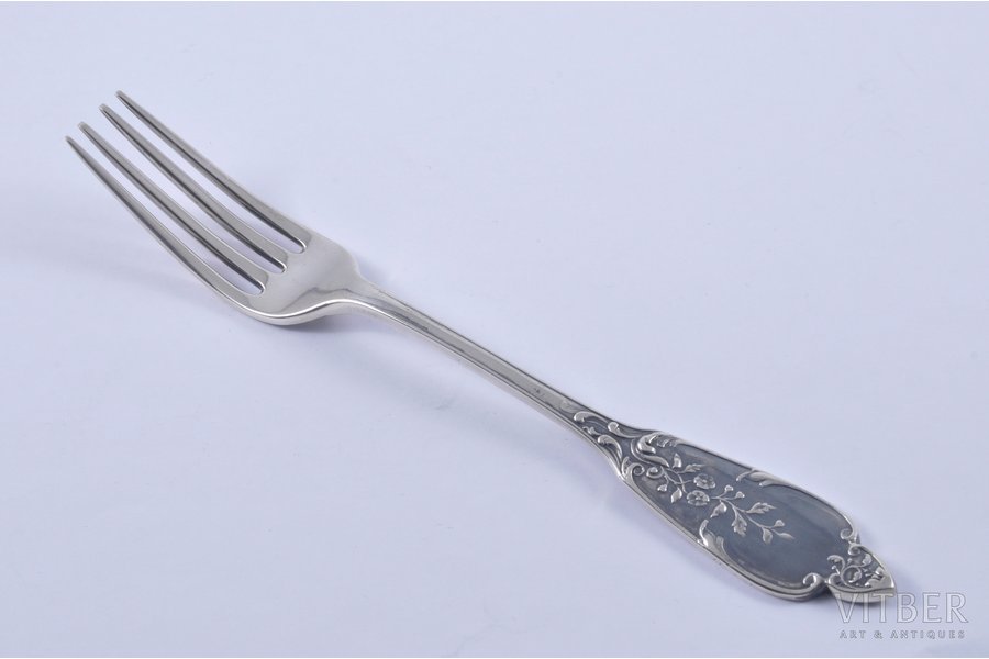 fork, silver, 84 standard, 57.4 g, 18 cm, the beginning of the 20th cent., Russia