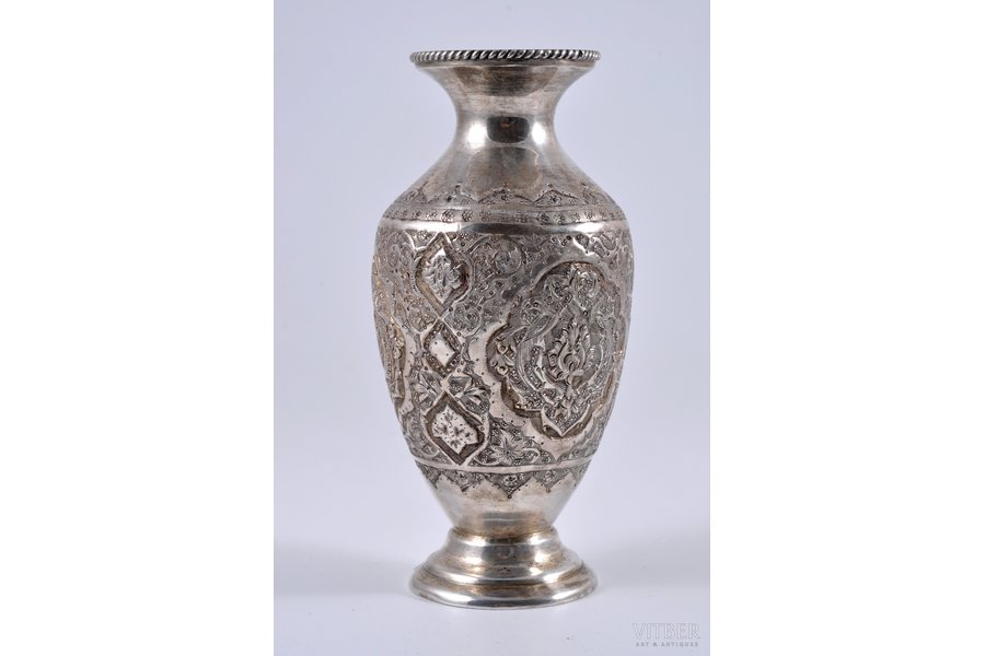 ваза, серебро, Персия, 84 проба, 167.7 г, 14 см, начало 20-го века