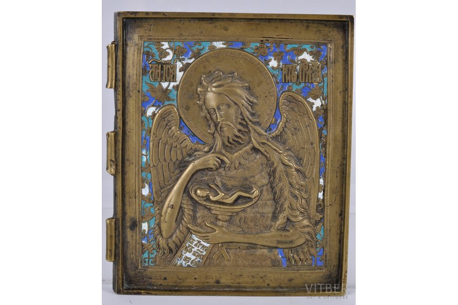 John the Baptist, copper alloy, 4-color enamel, Russia, the border of the 19th and the 20th centuries, 15х13 cm