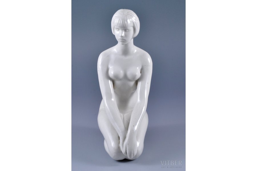 figurine, Woman in the style Nude, porcelain, Riga (Latvia), USSR, sculpture's work, the 50ies of 20th cent., 24 cm