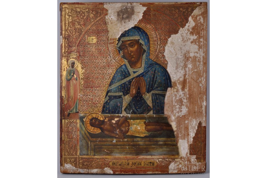 icon, Mother of God, board, painting, Russia, the border of the 19th and the 20th centuries, 35х30 cm