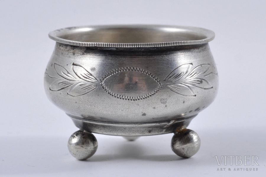 saltcellar, silver, 84 standard, 19.1 g, 2.5х4 cm, the beginning of the 20th cent., Russia, Kostroma, craftsman Ivan Manilov