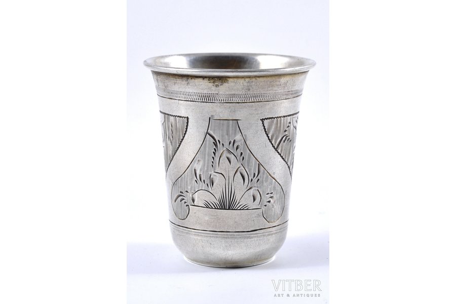 beaker, silver, 84 standard, 27.5 g, 5 cm, 1882, Russia