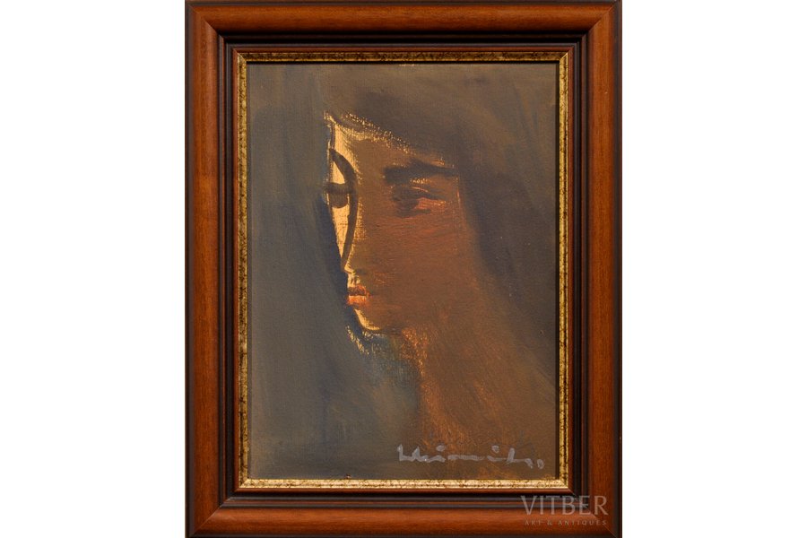 Мурниекс Лаимдотс (1922-2011), "Образ", картон, масло, 33x25 см