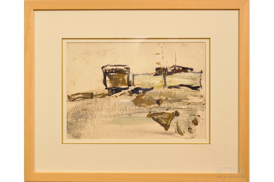 Осис Янис (1926 - 1991), "Пейзаж", картон, масло, 22x31 см