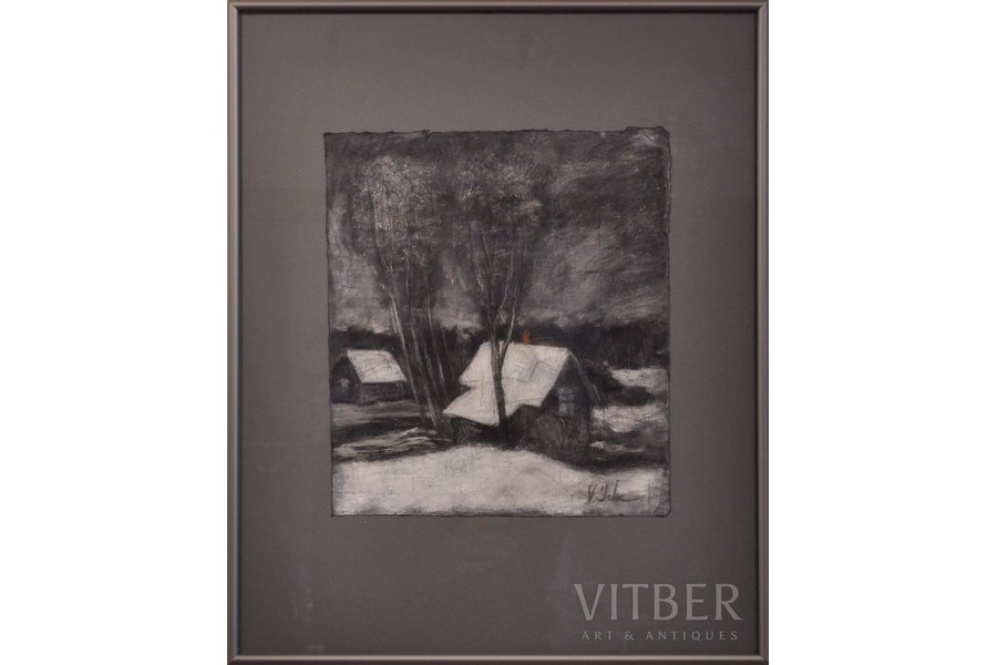 Irbe Voldemārs  (1893-1944), "Ziema", papīrs, pastelis, 30X27 cm