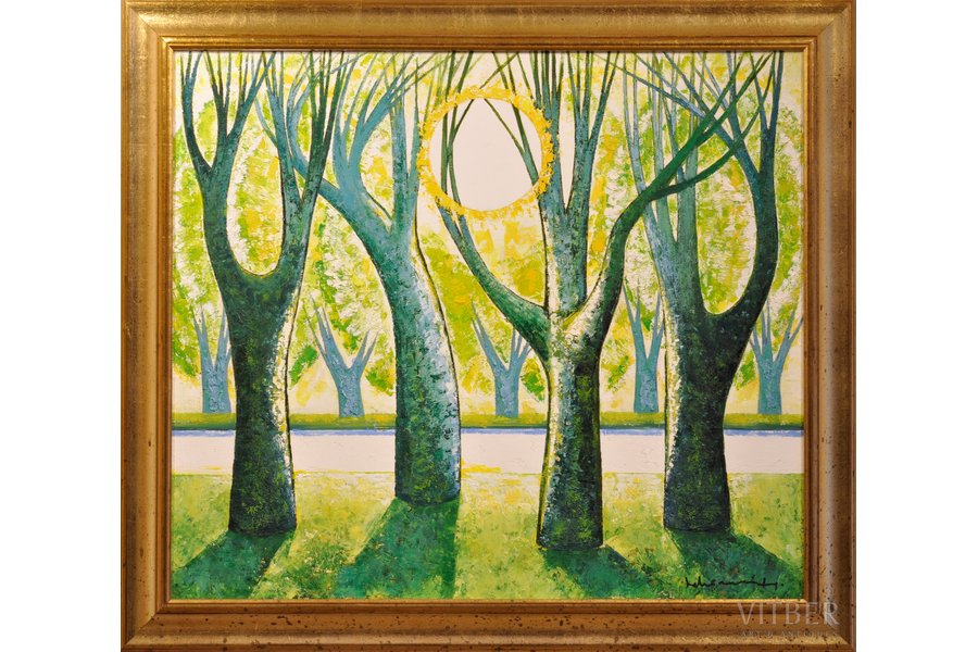 Murnieks Laimdots (1922-2011), "Park. Spring", 2005, carton, oil, 74x84 cm