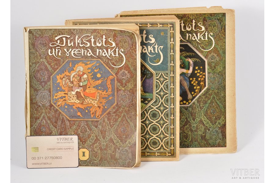 "Tūkstots un viena nakts", arabiešu pasakas, 3 sējumi, 1929, Letas izdevums, Riga, 173, 239, 123 pages