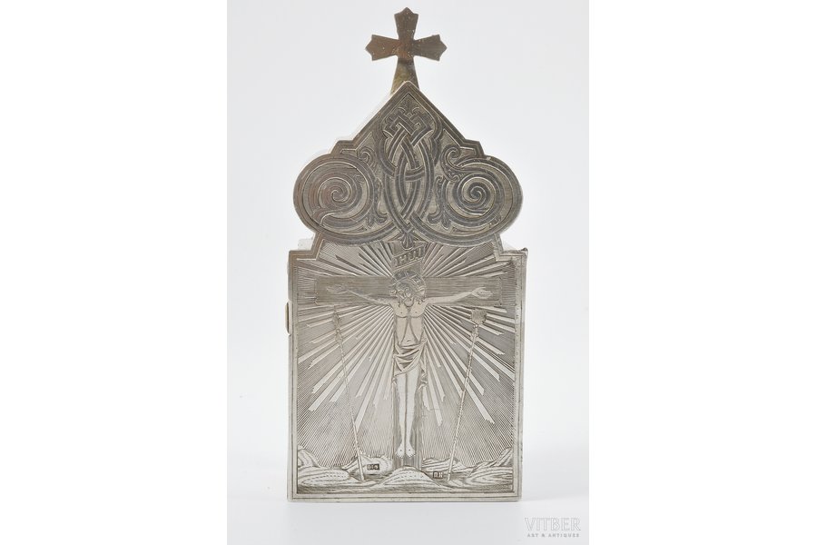 a tabernacle, silver, accessories included, 84 standard, 217.70 + 39.85 + 30.45 + 7.45 = 295.45 g, 7.4x15.5 cm, 1892, Moscow, Russia