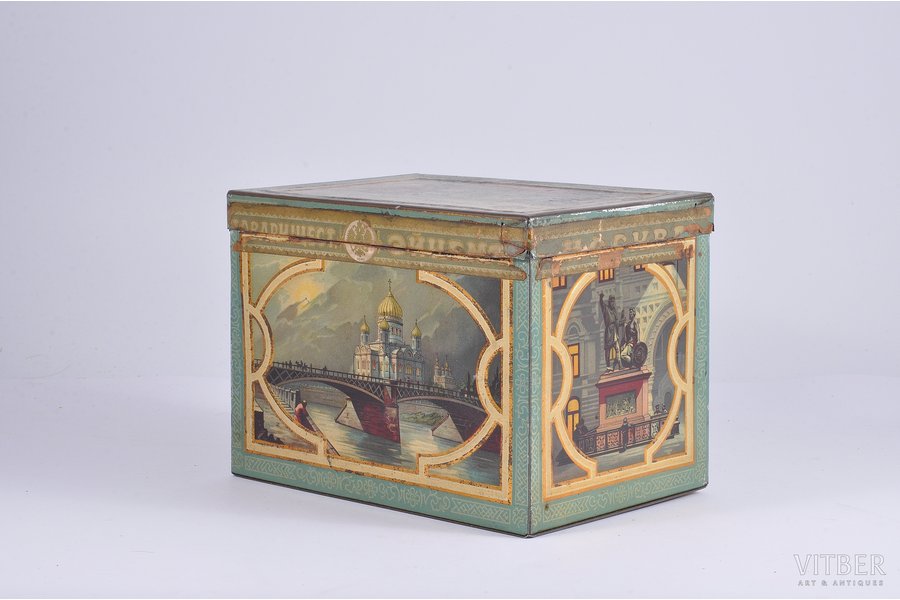 box, metal, Russia, the border of the 19th and the 20th centuries, 13,3 Х 12,5 Х  18 cm