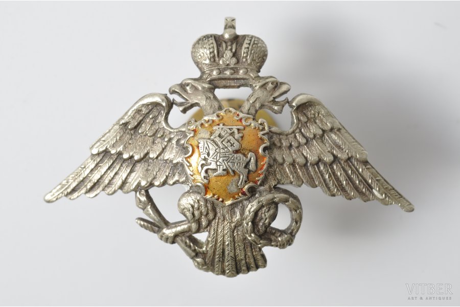 badge, the infantry regiment of Lithuania, Russia, beginning of 20th cent., 36.5x52.5 mm, 10.75 g