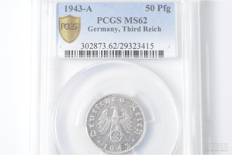 50 pfennig, 1943, A, Germany, MS 62