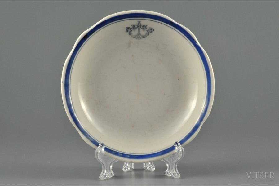 plate, RKVMF - worker-villager navy, 10.3 (Ø) x 2 cm, USSR, the 20ties of 20th cent., hairline crack on the basement