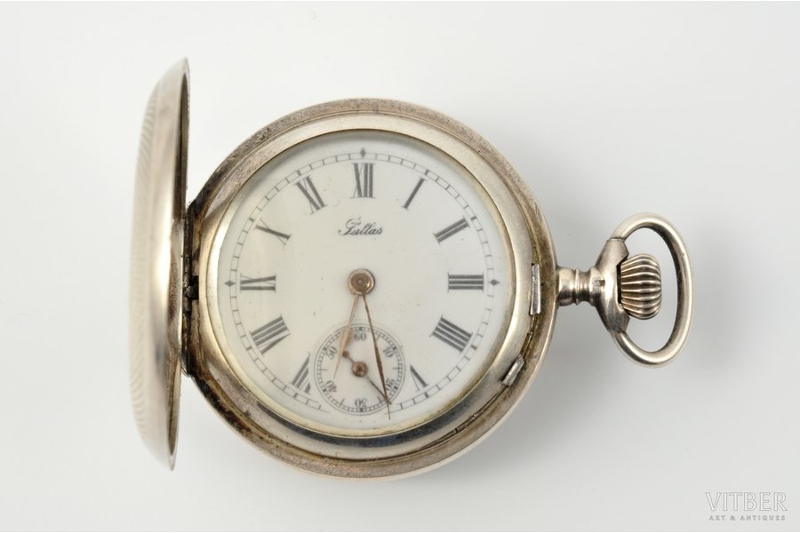 kabatas pulkstenis, "Pallas", Vācija, 20. gs. sākums, sudrabs, 84, 875 prove, Ø 34.8 mm, darbā kārtībā