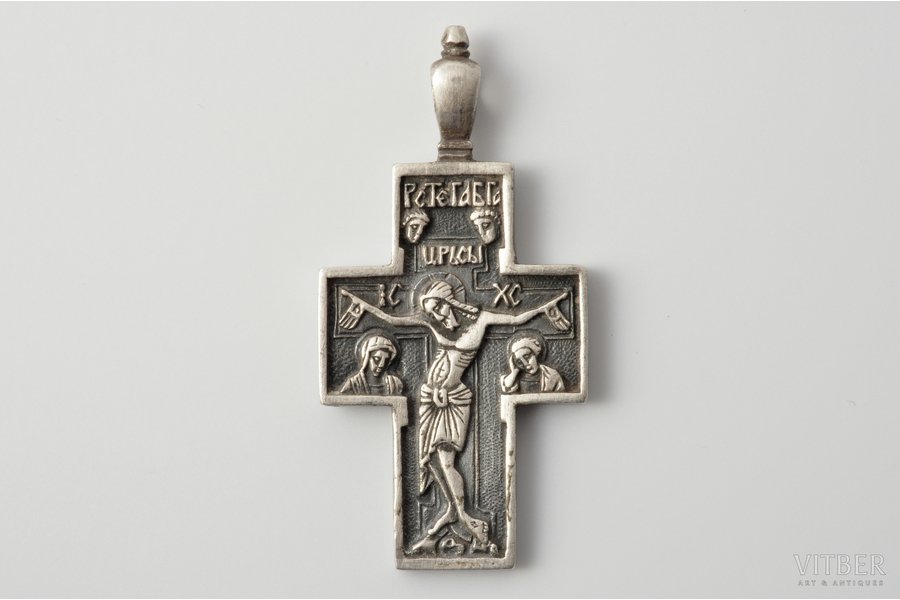 крест, серебро, 84 проба, 4.40 г., размер изделия 3.8 x 1.9 см, начало 20-го века, Российская империя