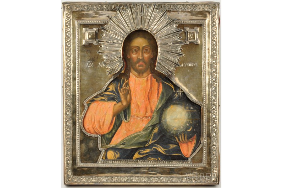 ikona, Visvarenais Jēzus Kristus, 84 prove, Krievijas impērija, 1817 g., 31 x 26.5 x 3 cm