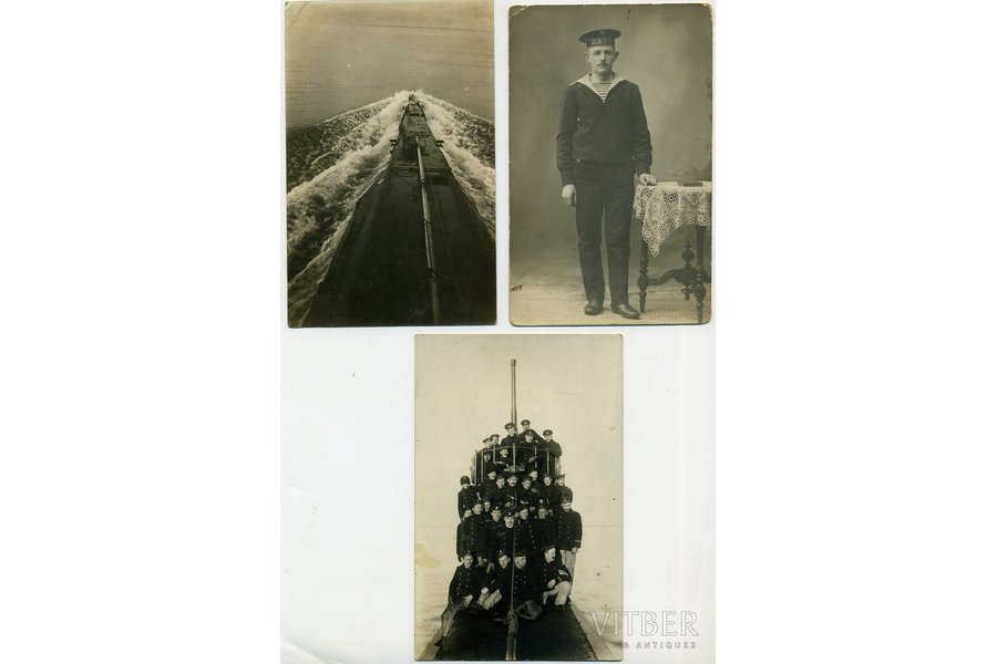 photography, Tsarist Russia, the Navy, the "Alligator" submarine, 1915, 13,8x8,8, 14x9 cm